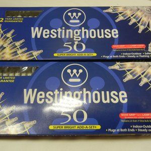 Vintage NEW Westinghouse Clear Mini Lights 100 Total SUPER BRIGHT